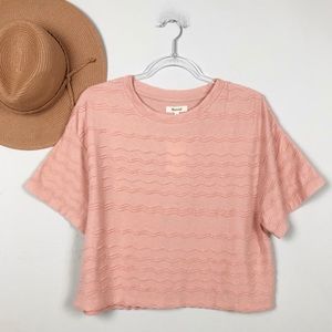 MADEWELL Scallop Stripe Top In Antique Coral